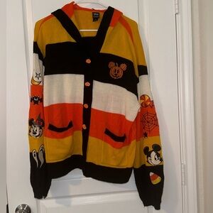 Her Universe Disney Halloween Mickey Mouse Stripe Hooded Cardigan